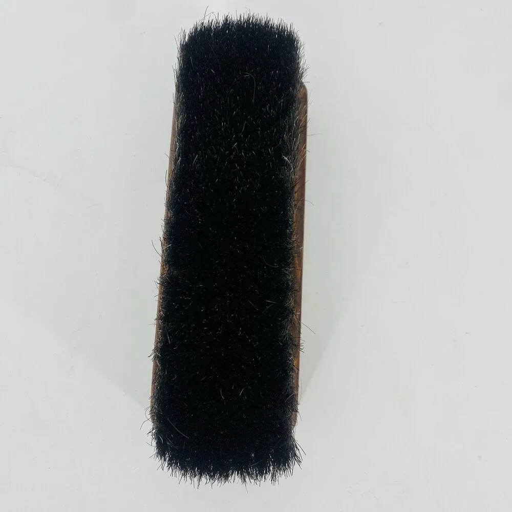 Vintage National No 31 Sterilized Horsehair Brush Dark Wood USA Made Shoe Shine